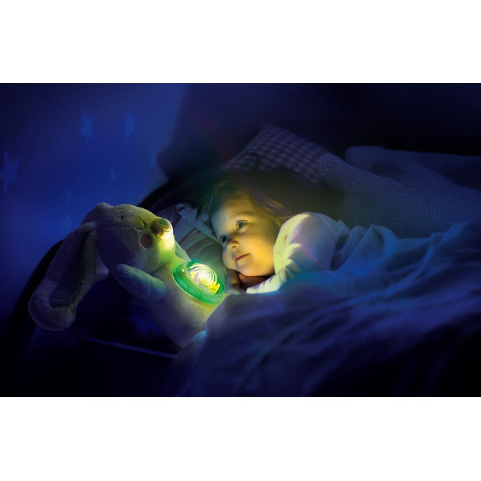 Schneehase mit Nordlicht-Projektion